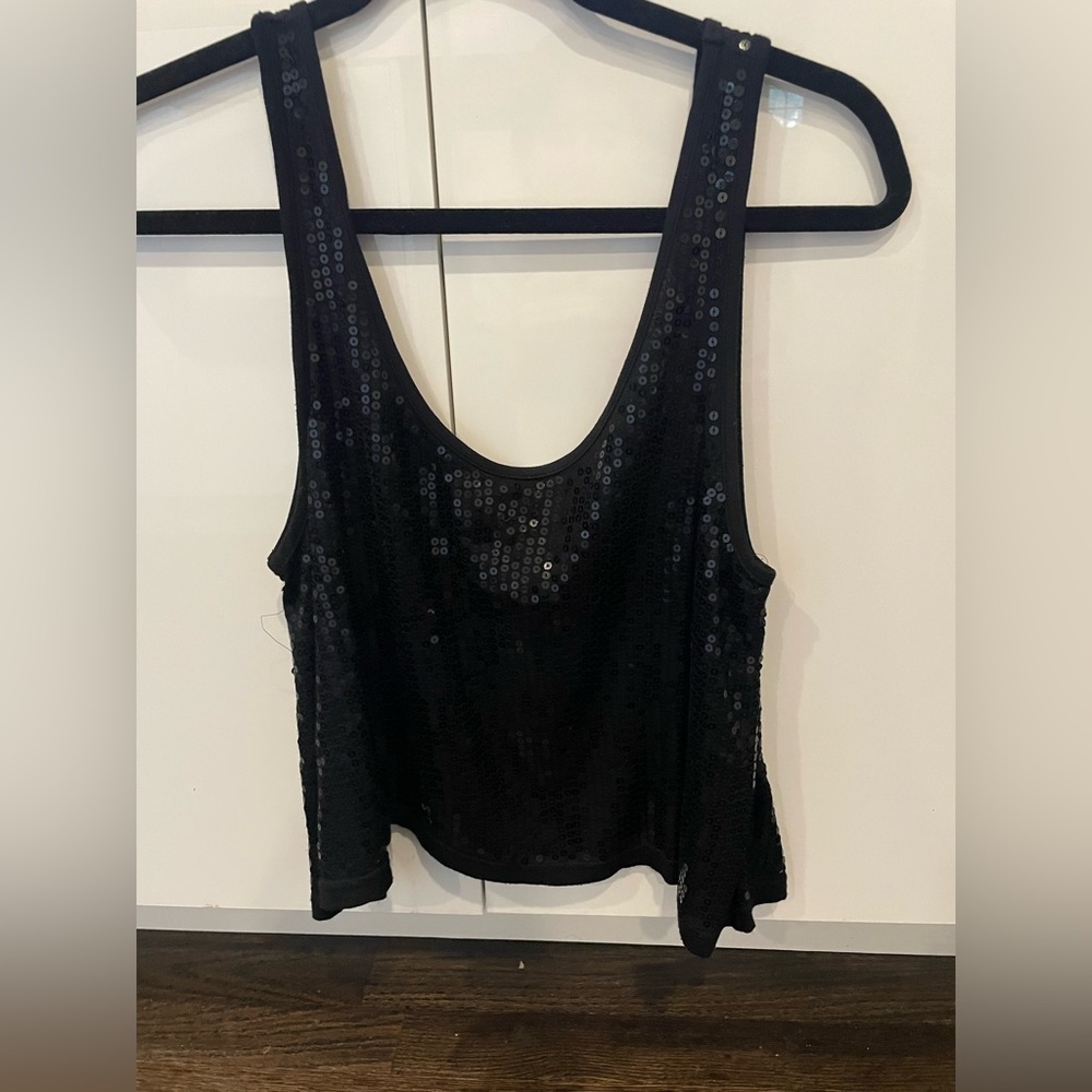 LF millau black sequin tank top